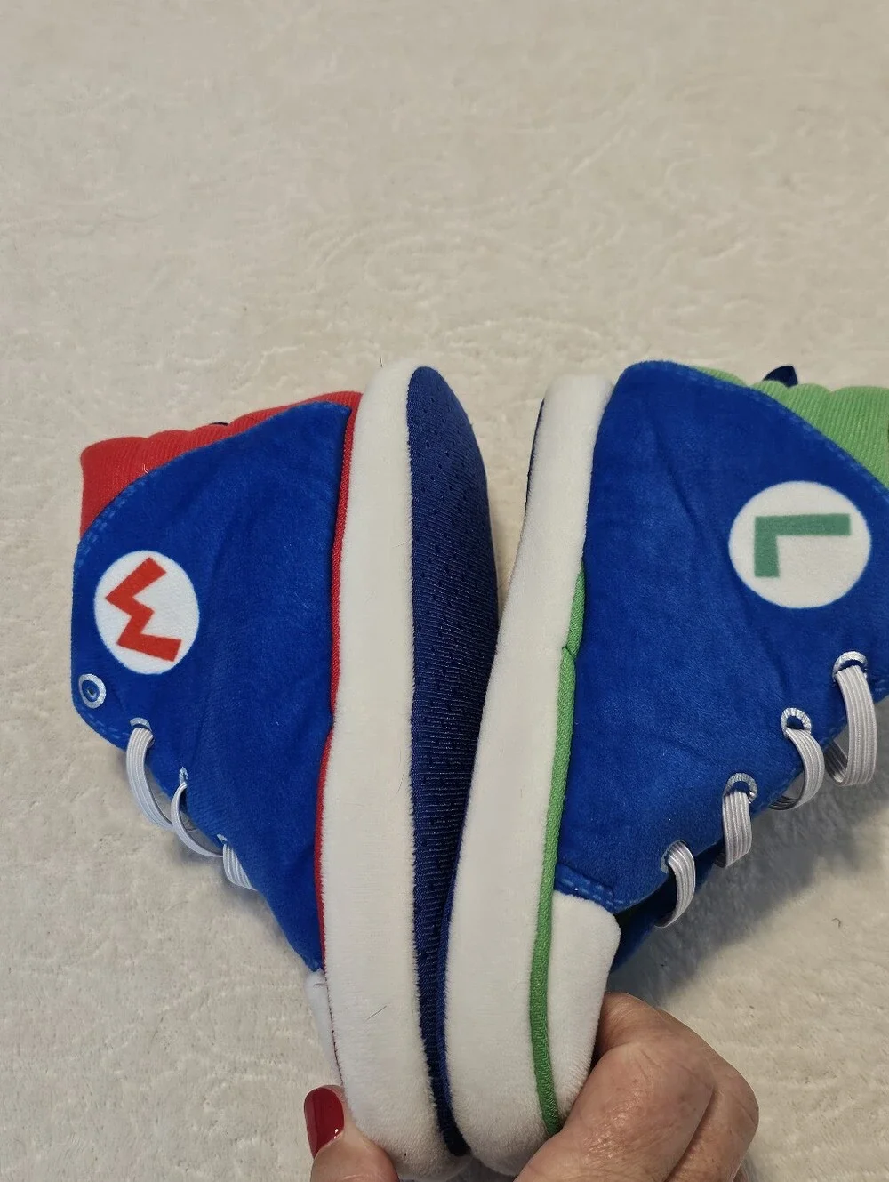 Super Mario & Luigi Toddler High-Top Slipper Shoes Size 11-12 Euc Fast Shipping